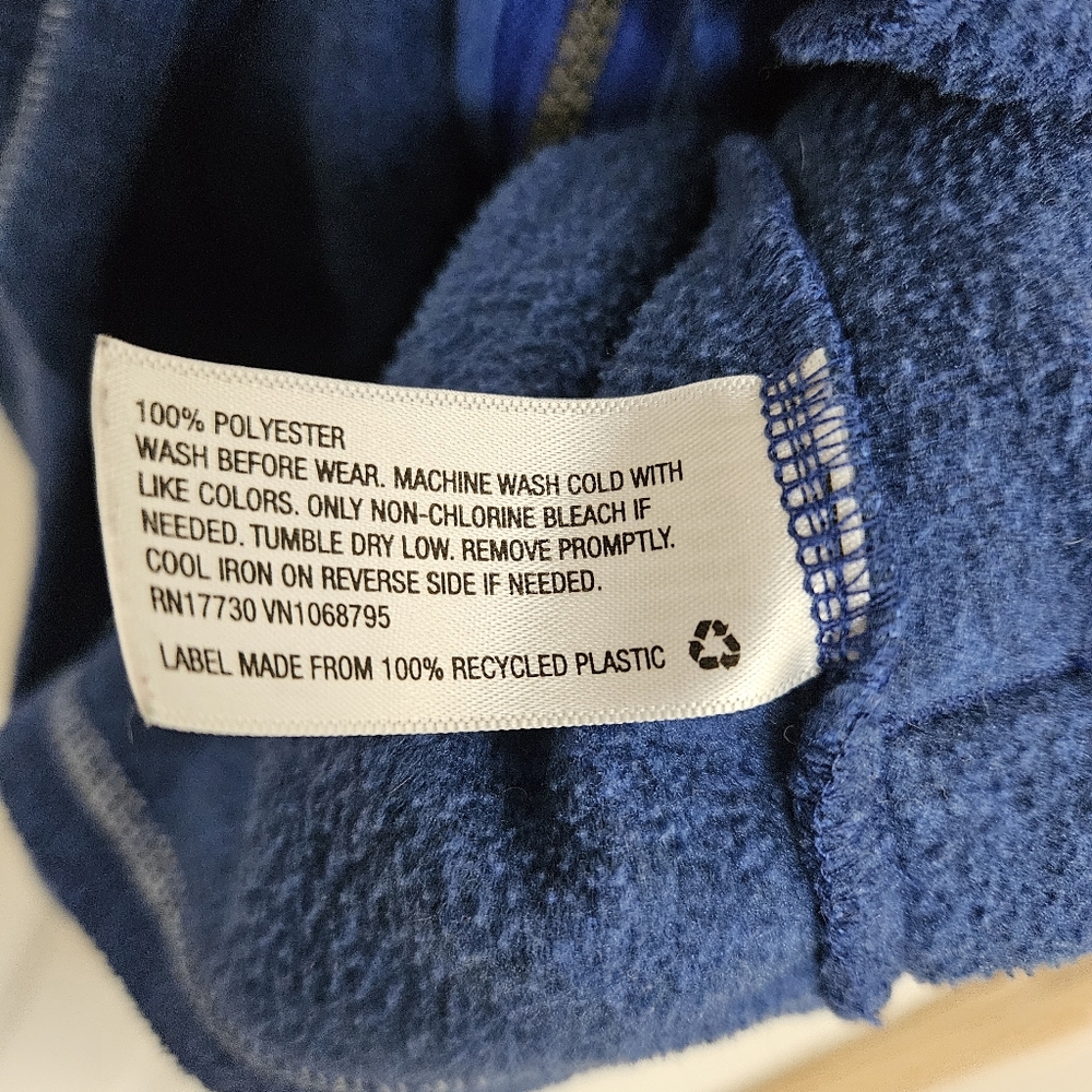 Cat & Jack Boys Blue & Coral Zip-up Fleece Size 8/10 M - Picture 3 of 5